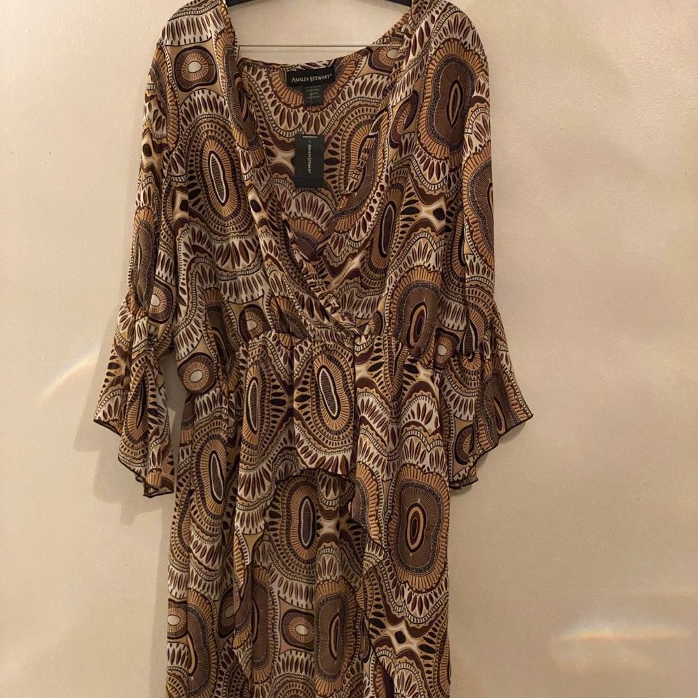 BROWN multicolored top